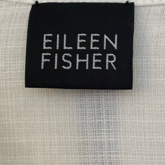 EILEEN FISHER Creamy linen blend boxy jacket w/ Mandarin collar Long sleeves PL - Picture 5 of 16